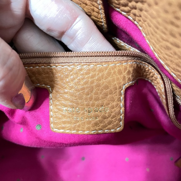 Kate Spade Leather Satchal Tote Multi Strap Handles Tan Classic Basic - Picture 6 of 6